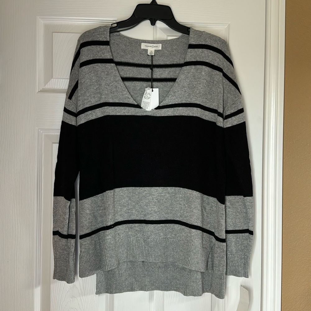 Treasure & Bond striped v-neck sweater